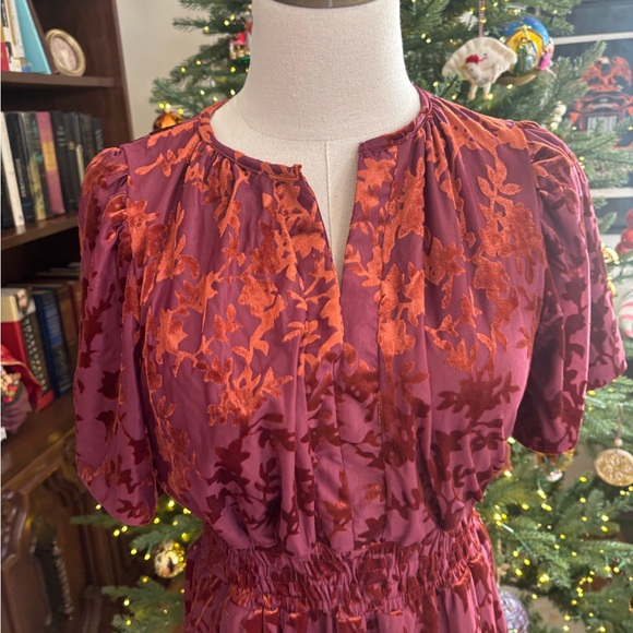 BALTIC BORN Bronwyn Velvet Dress Rust SZ Small - Picture 3 of 6